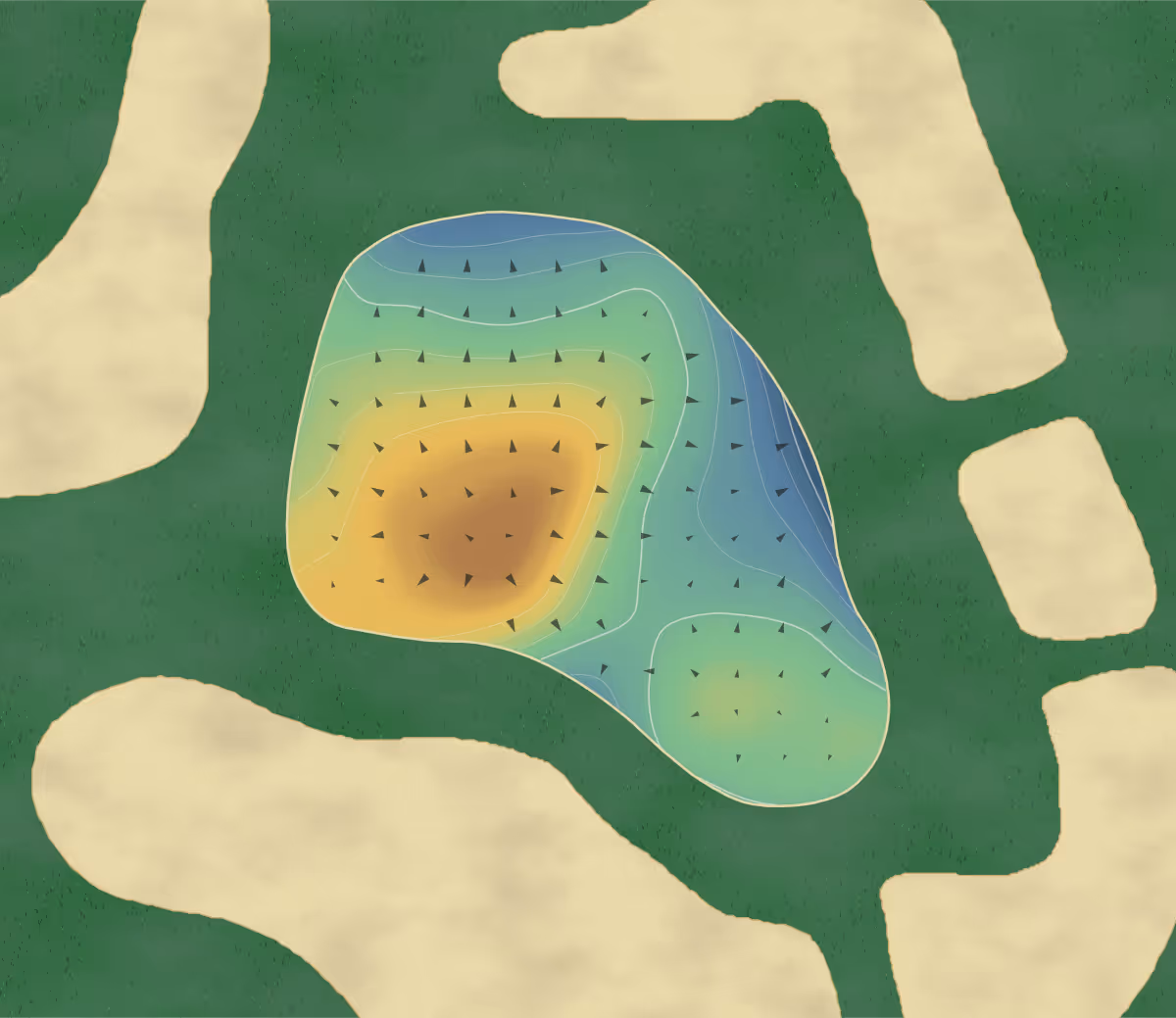 Green contour map of Maxinkuckee in Culver, Indiana: 50 elevation contours at a 3-inch interval with fall-line arrows, traced from 1-meter lidar