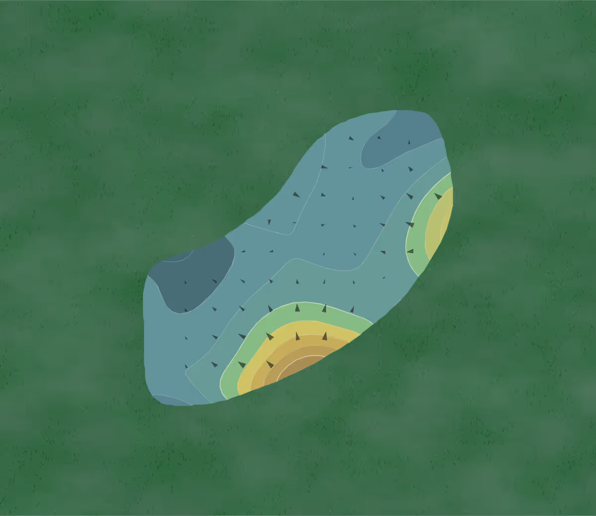 Green contour map of Mayacoo Lakes in West Palm Beach, Florida — 93 elevation contours at a 3-inch interval with fall-line arrows, traced from 1-meter lidar