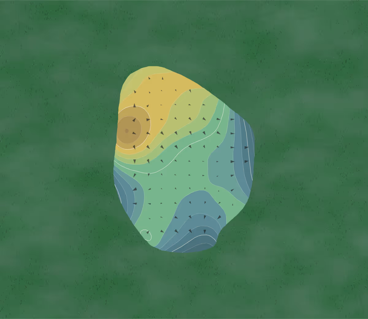 Green contour map of Mayfield Sand Ridge in South Euclid, Ohio — 293 elevation contours at a 3-inch interval with fall-line arrows, traced from 1-meter lidar