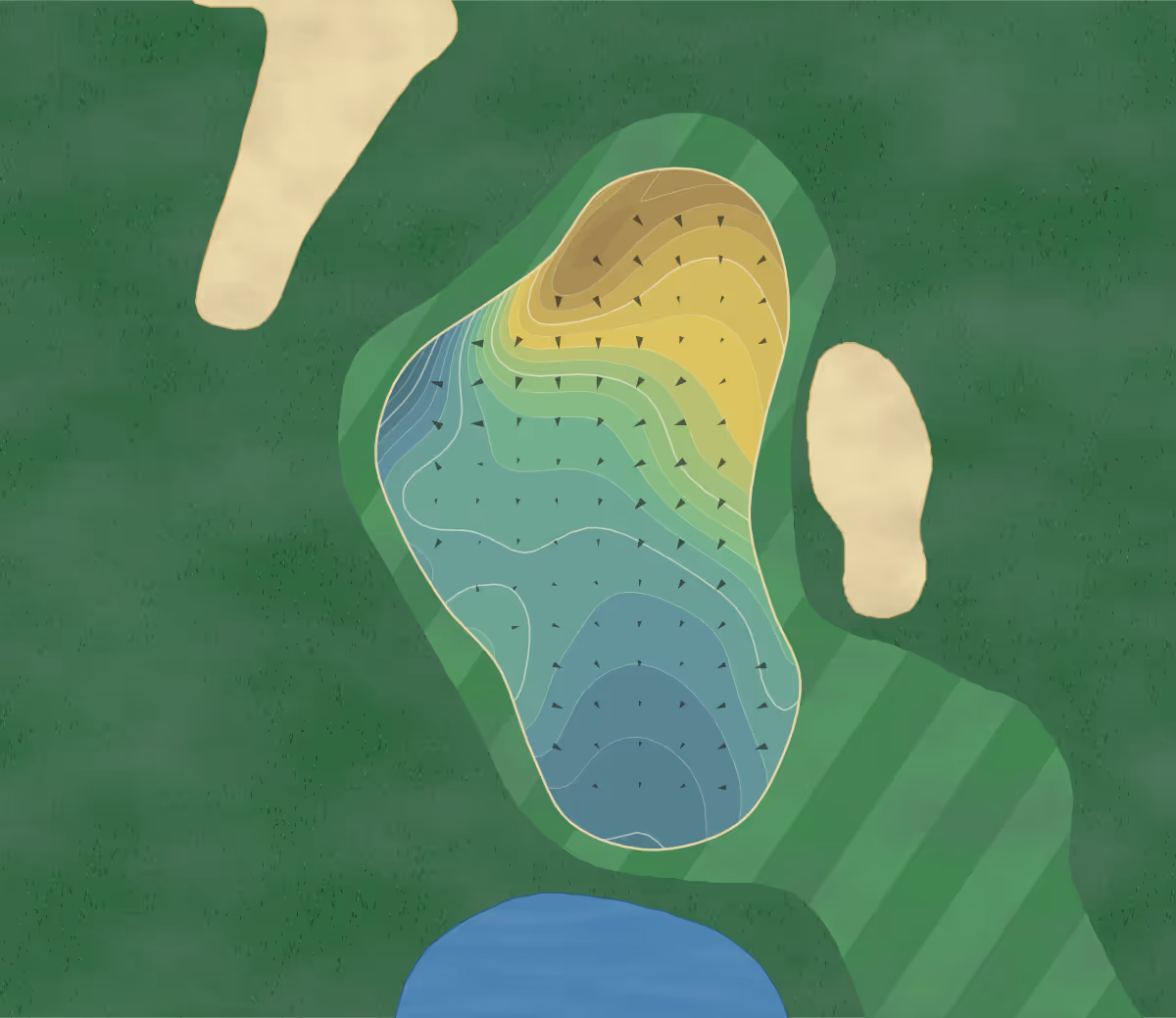 Green contour map of McArthur in Hobe Sound, Florida — 239 elevation contours at a 3-inch interval with fall-line arrows, traced from 1-meter lidar