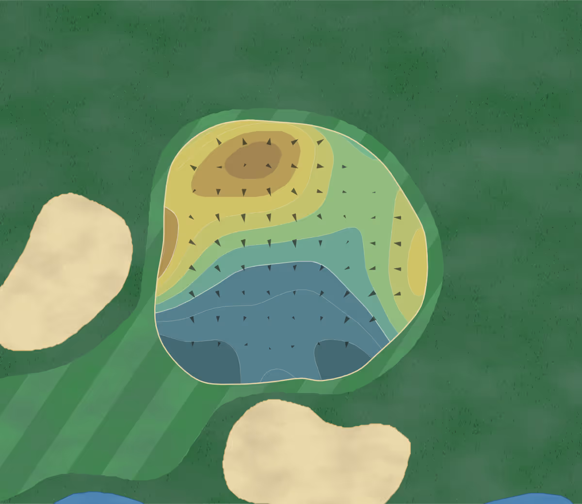 Green contour map of McHenry in McHenry, Illinois — 147 elevation contours at a 3-inch interval with fall-line arrows, traced from 1-meter lidar