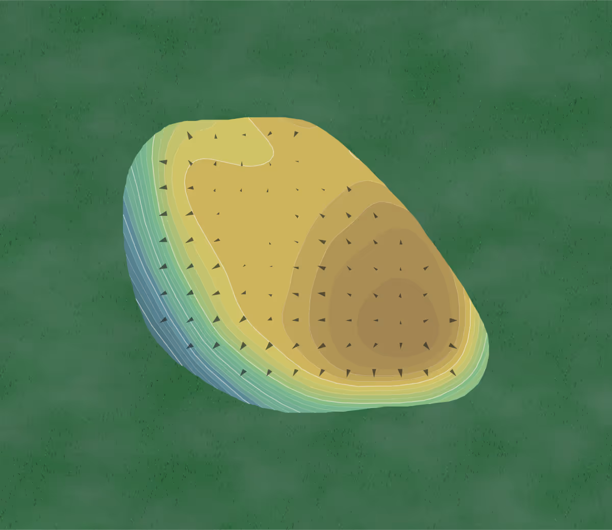 Green contour map of McLeansboro in McLeansboro, Illinois — 135 elevation contours at a 3-inch interval with fall-line arrows, traced from 1-meter lidar