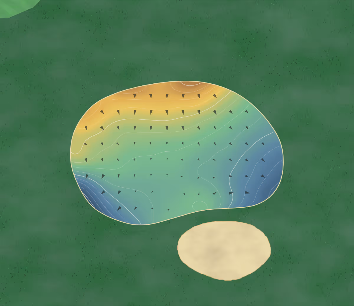 Green contour map of McPherson in McPherson, Kansas: 108 elevation contours at a 3-inch interval with fall-line arrows, traced from 1-meter lidar