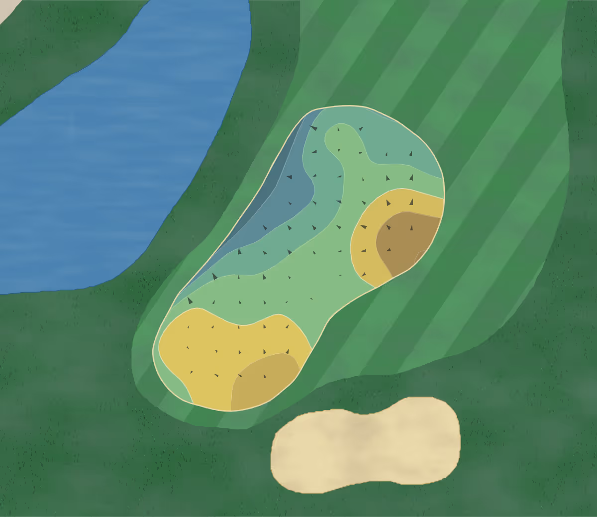 Green contour map of Members Club in Southport, North Carolina — 167 elevation contours at a 3-inch interval with fall-line arrows, traced from 1-meter lidar