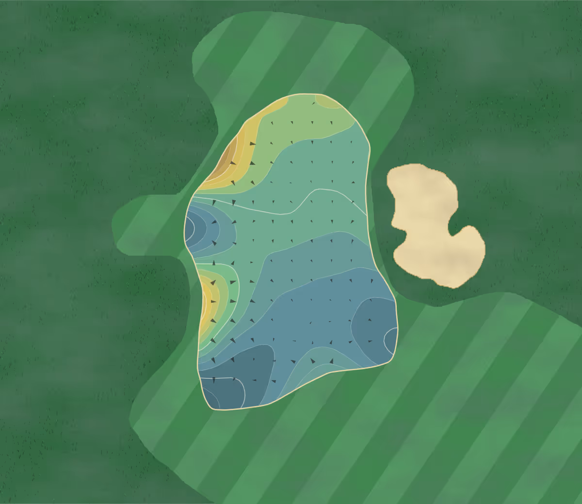 Green contour map of Metamora Fields in Metamora, Illinois — 238 elevation contours at a 3-inch interval with fall-line arrows, traced from 1-meter lidar