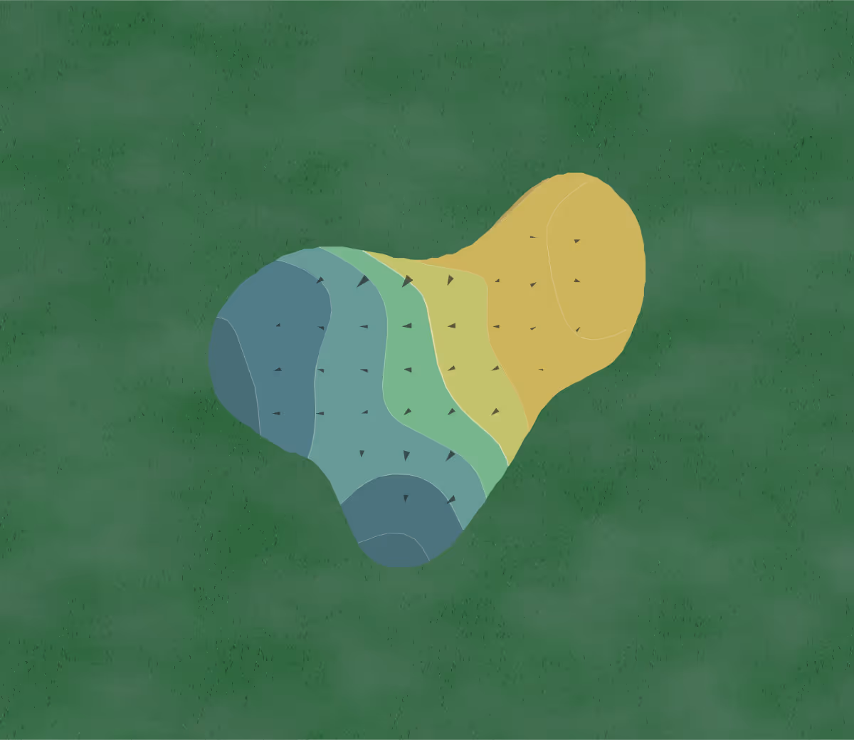 Green contour map of MetroWest in Orlando, Florida — 6 elevation contours at a 3-inch interval with fall-line arrows, traced from 1-meter lidar