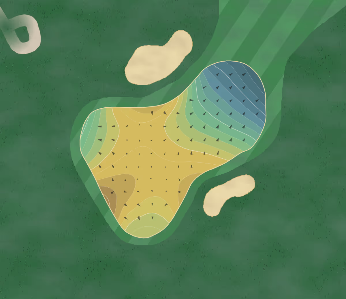 Green contour map of Miami Shores in Troy, Ohio — 154 elevation contours at a 3-inch interval with fall-line arrows, traced from 1-meter lidar