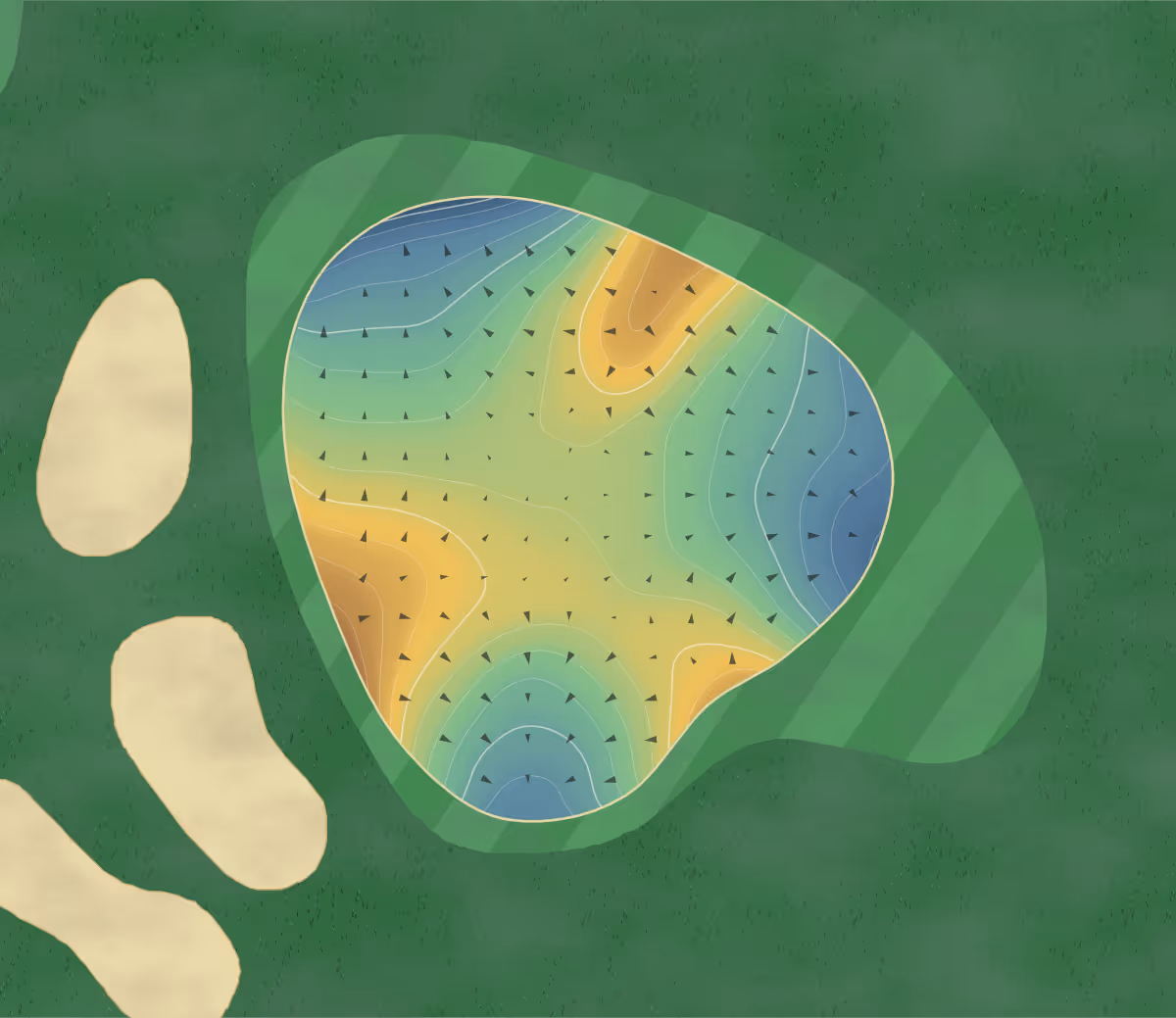 Green contour map of Mill Creek in Geneva, Illinois: 235 elevation contours at a 3-inch interval with fall-line arrows, traced from 1-meter lidar