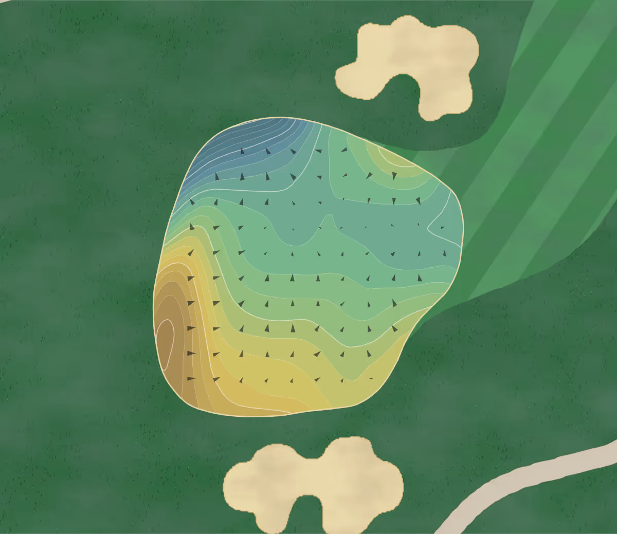 Green contour map of Mill River in Oyster Bay, New York — 296 elevation contours at a 3-inch interval with fall-line arrows, traced from 1-meter lidar