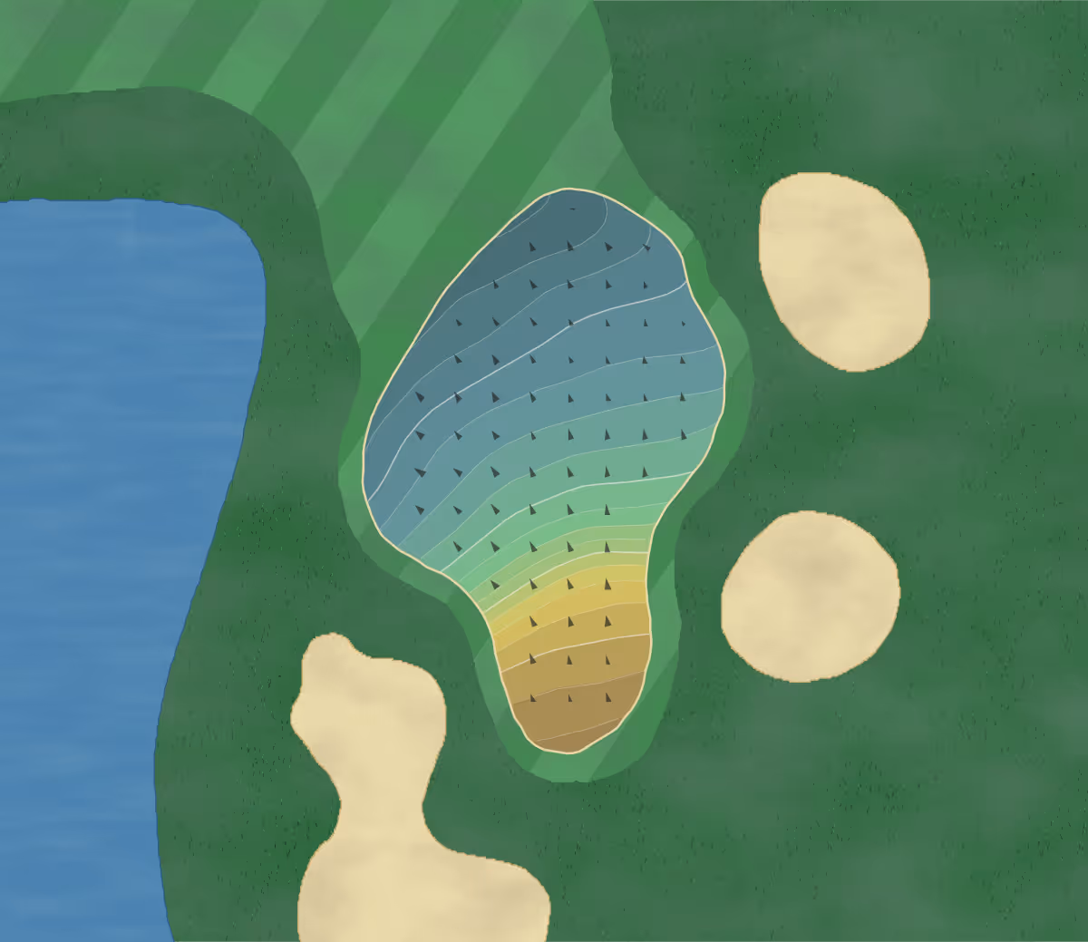 Green contour map of Mill Run in Eau Claire, Wisconsin — 89 elevation contours at a 3-inch interval with fall-line arrows, traced from 1-meter lidar