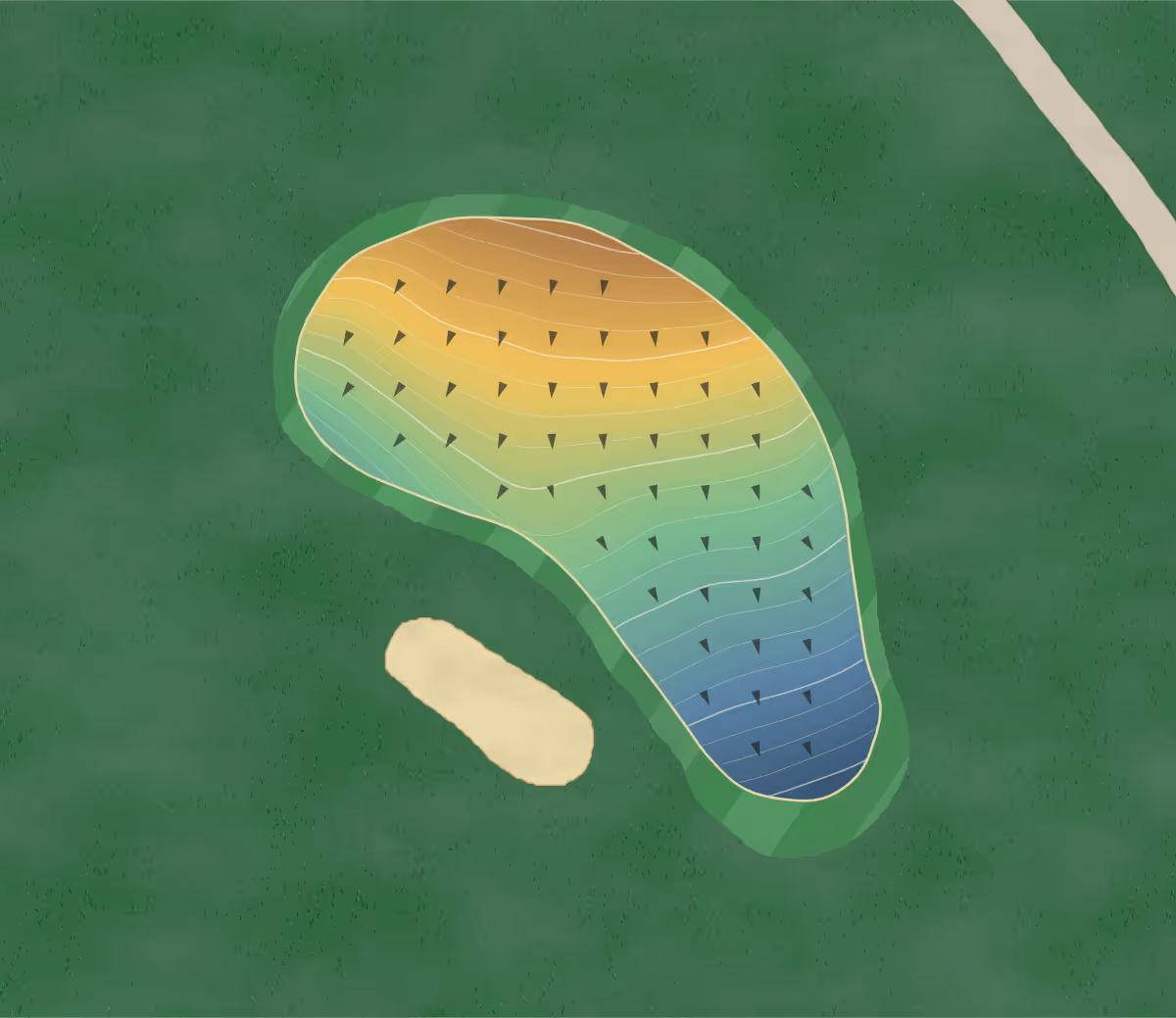 Green contour map of Millwood in Ozark, Missouri — 171 elevation contours at a 3-inch interval with fall-line arrows, traced from 1-meter lidar
