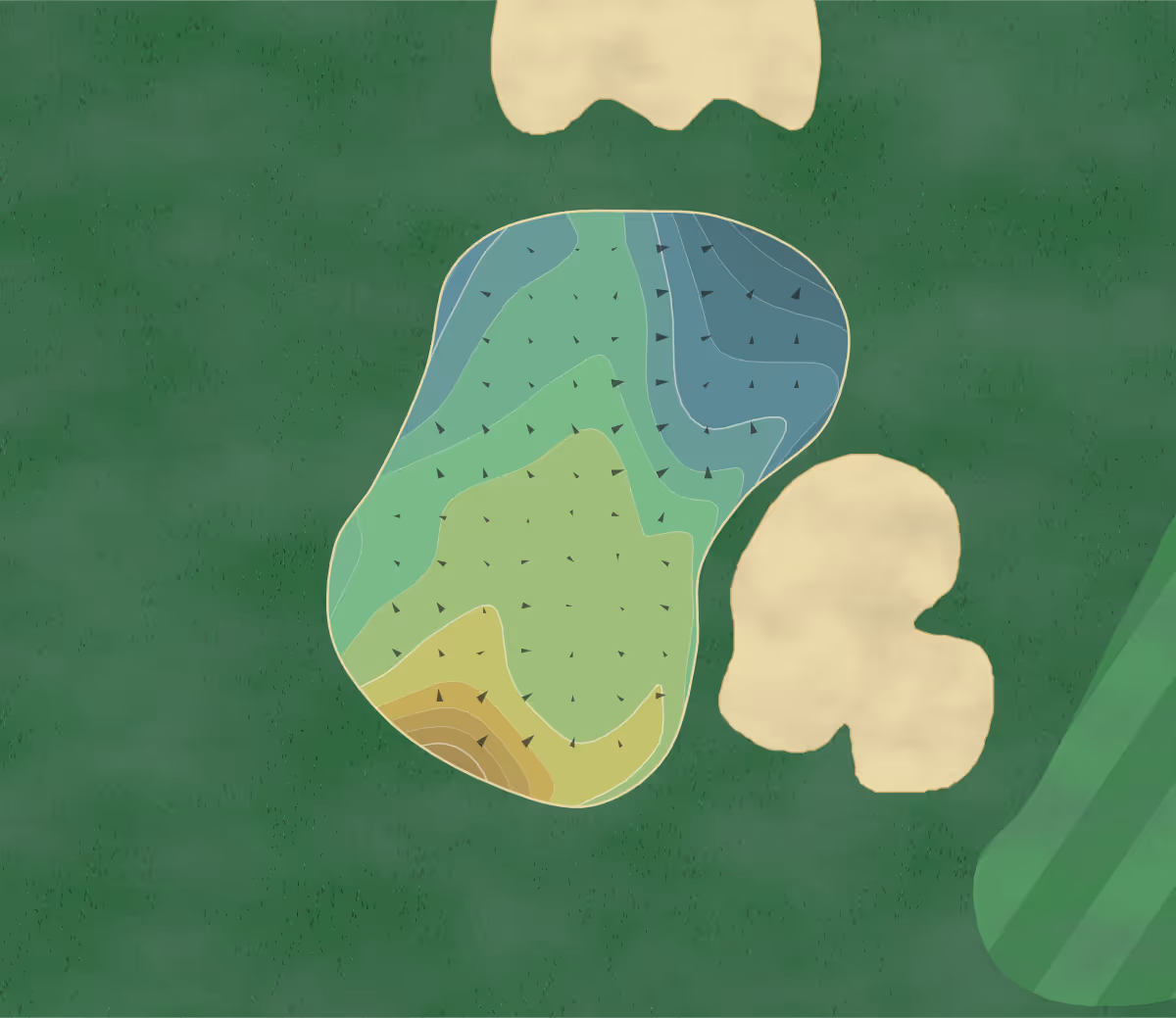 Green contour map of Minerals in Vernon, New Jersey — 114 elevation contours at a 3-inch interval with fall-line arrows, traced from 1-meter lidar