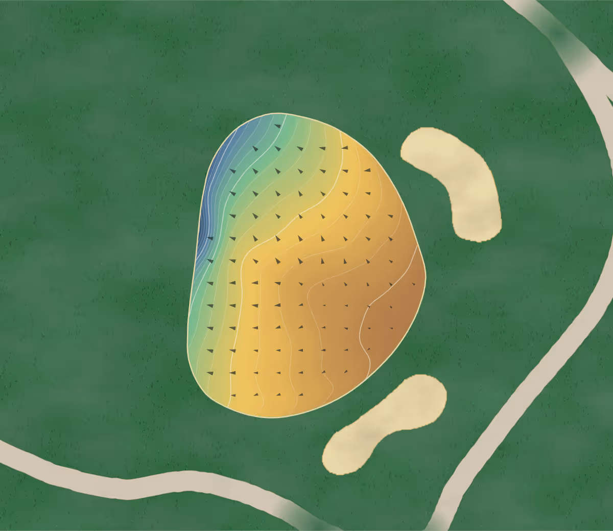 Green contour map of Minnewaska in Glenwood, Minnesota: 210 elevation contours at a 3-inch interval with fall-line arrows, traced from 1-meter lidar