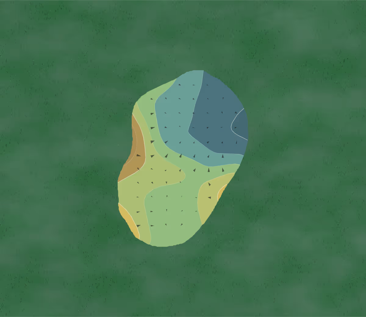Green contour map of Minocqua in Minocqua, Wisconsin — 6 elevation contours at a 3-inch interval with fall-line arrows, traced from 1-meter lidar
