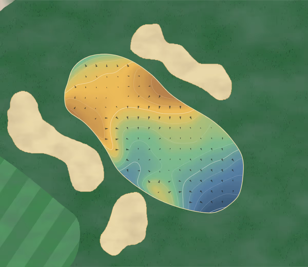 Green contour map of Mint Valley in Longview, Washington — 177 elevation contours at a 3-inch interval with fall-line arrows, traced from 1-meter lidar