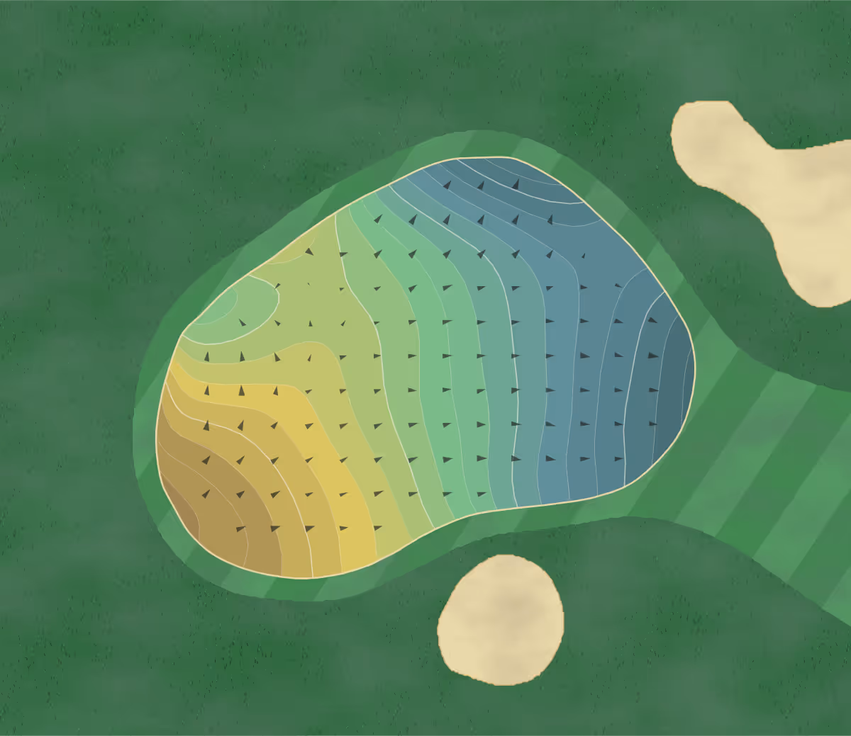 Green contour map of Modesto Creekside in Modesto, California — 248 elevation contours at a 3-inch interval with fall-line arrows, traced from 1-meter lidar