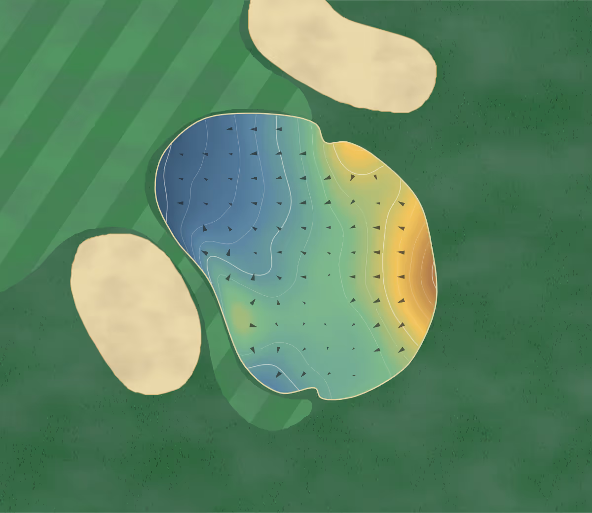 Green contour map of Monroe Valley in Jonestown, Pennsylvania: 119 elevation contours at a 3-inch interval with fall-line arrows, traced from 1-meter lidar