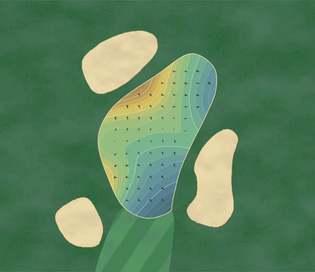 Green contour map of Montclair CC in Montclair, Virginia — 200 elevation contours at a 3-inch interval with fall-line arrows, traced from 1-meter lidar