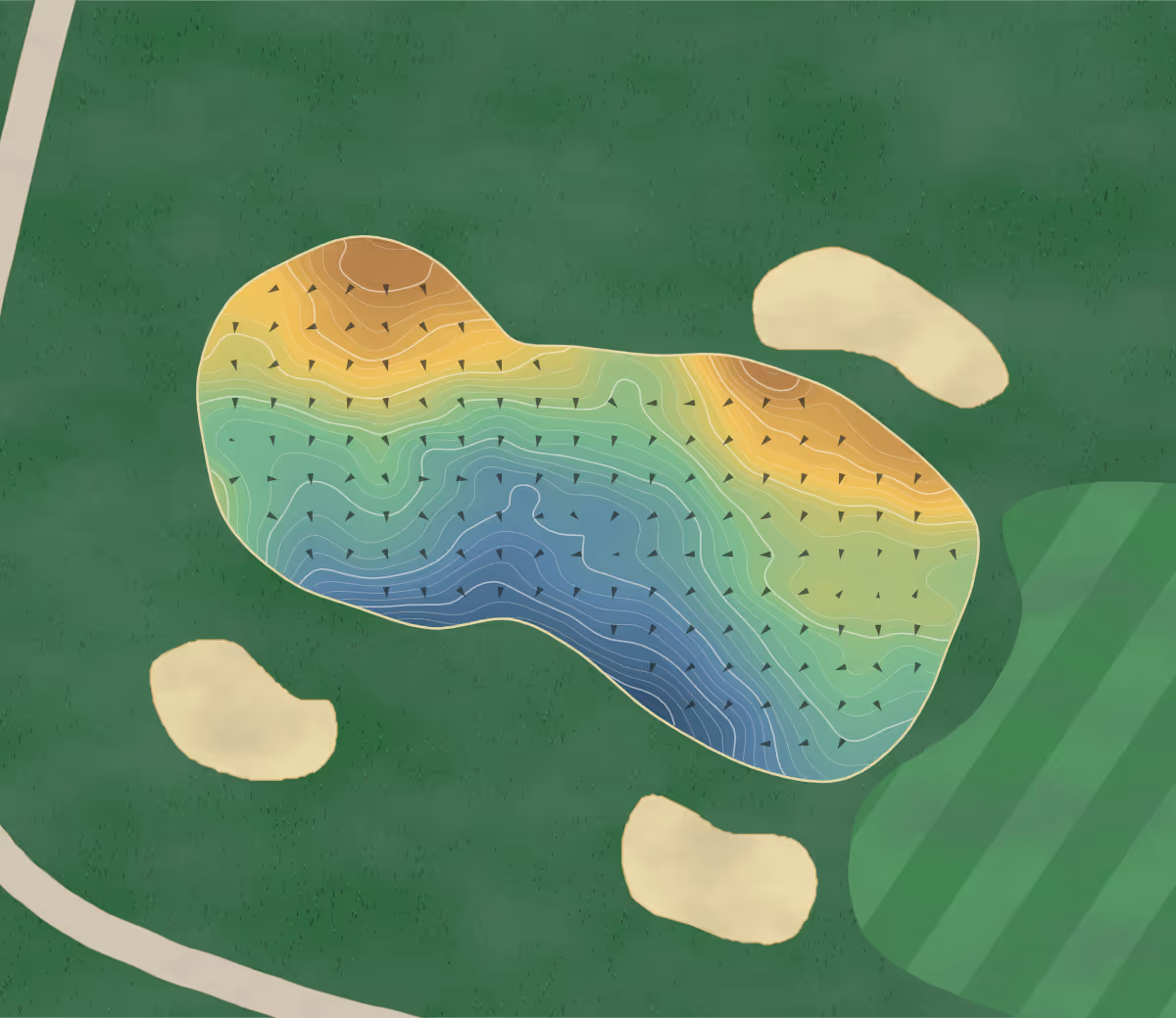 Green contour map of Mook Alderbrook in Tillamook, Oregon — 234 elevation contours at a 3-inch interval with fall-line arrows, traced from 1-meter lidar