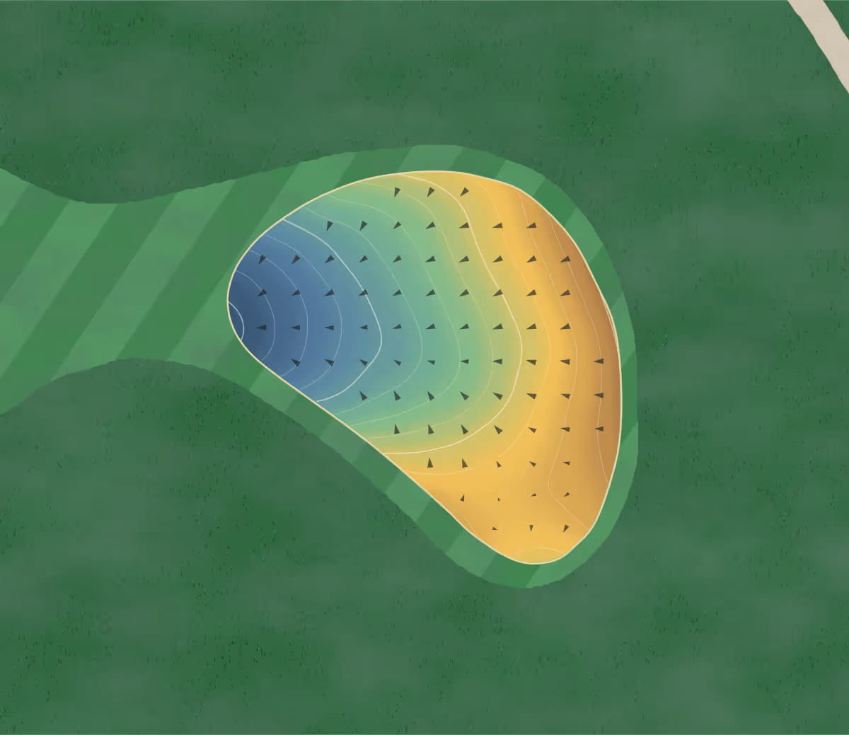 Green contour map of Moorhead in Moorhead, Minnesota: 163 elevation contours at a 3-inch interval with fall-line arrows, traced from 1-meter lidar