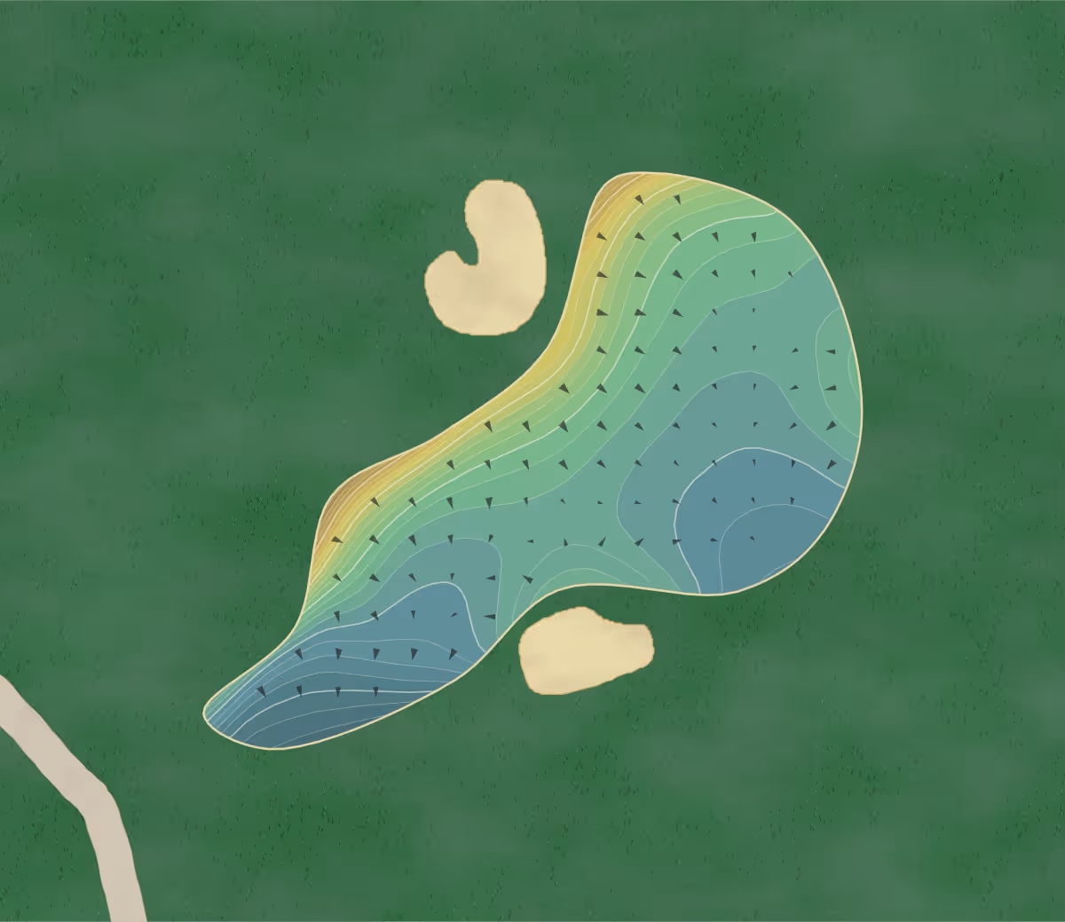 Green contour map of Moraga in Moraga, California — 258 elevation contours at a 3-inch interval with fall-line arrows, traced from 1-meter lidar
