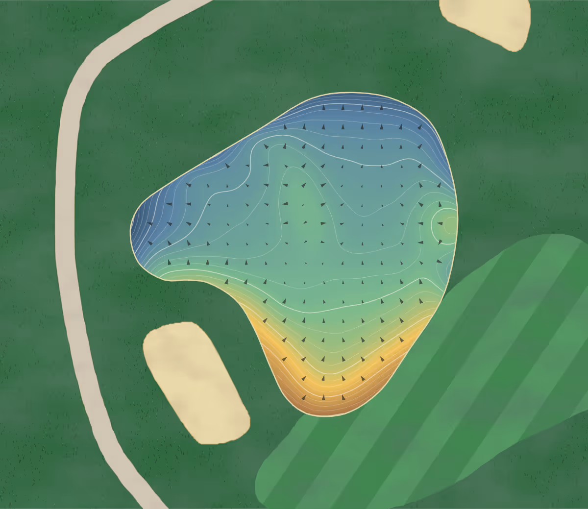 Green contour map of Morgan Hill in Easton, Pennsylvania: 273 elevation contours at a 3-inch interval with fall-line arrows, traced from 1-meter lidar