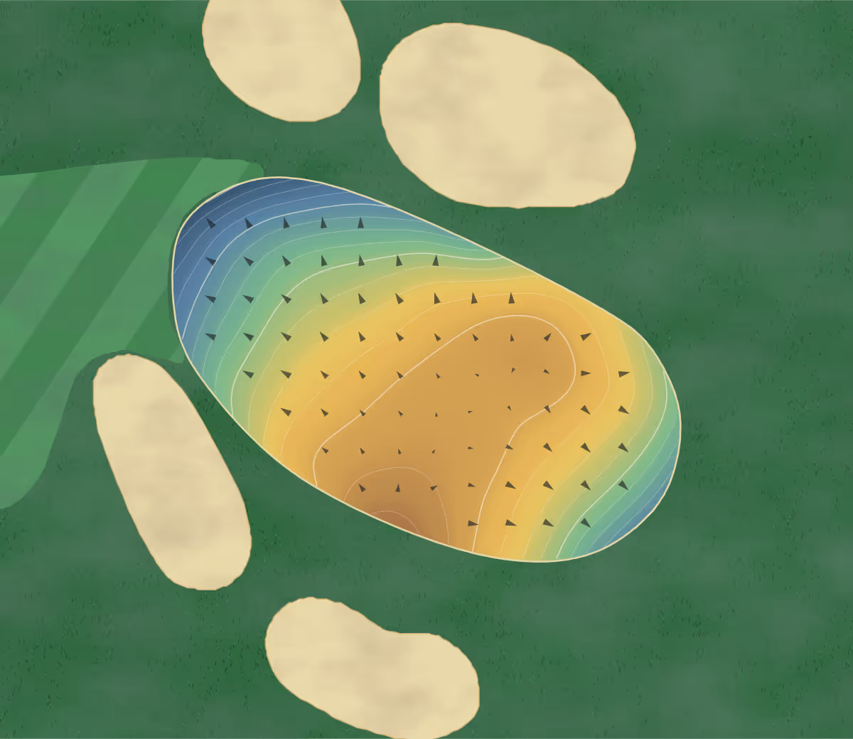 Green contour map of Mosswood Meadows in Monroe City, Missouri: 99 elevation contours at a 3-inch interval with fall-line arrows, traced from 1-meter lidar
