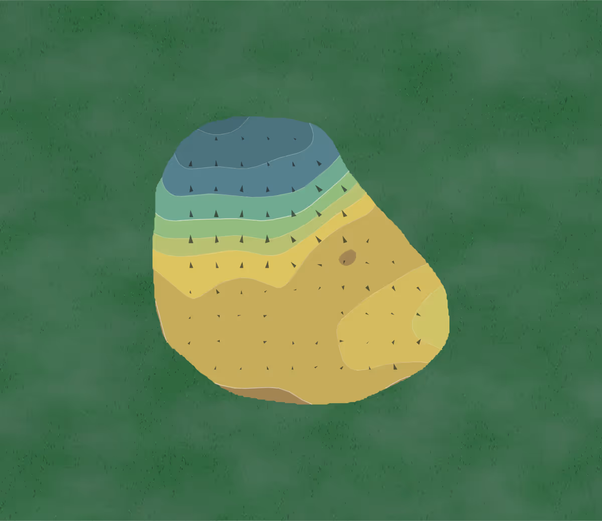 Green contour map of Mount Vernon in Mount Vernon, Ohio — 40 elevation contours at a 3-inch interval with fall-line arrows, traced from 1-meter lidar