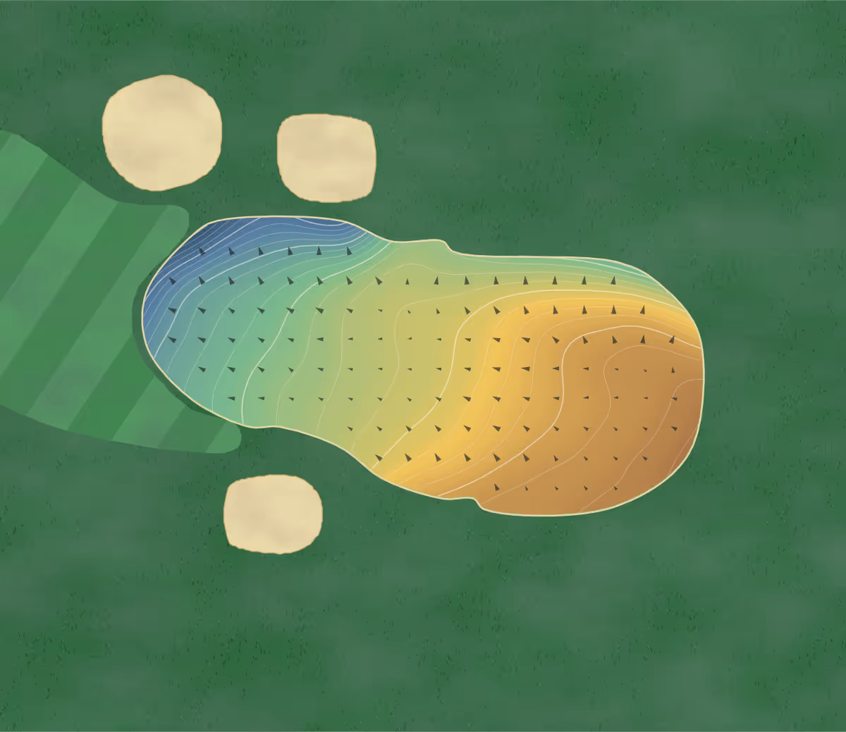 Green contour map of Mountain Dell in Salt Lake City, Utah: 510 elevation contours at a 3-inch interval with fall-line arrows, traced from 1-meter lidar