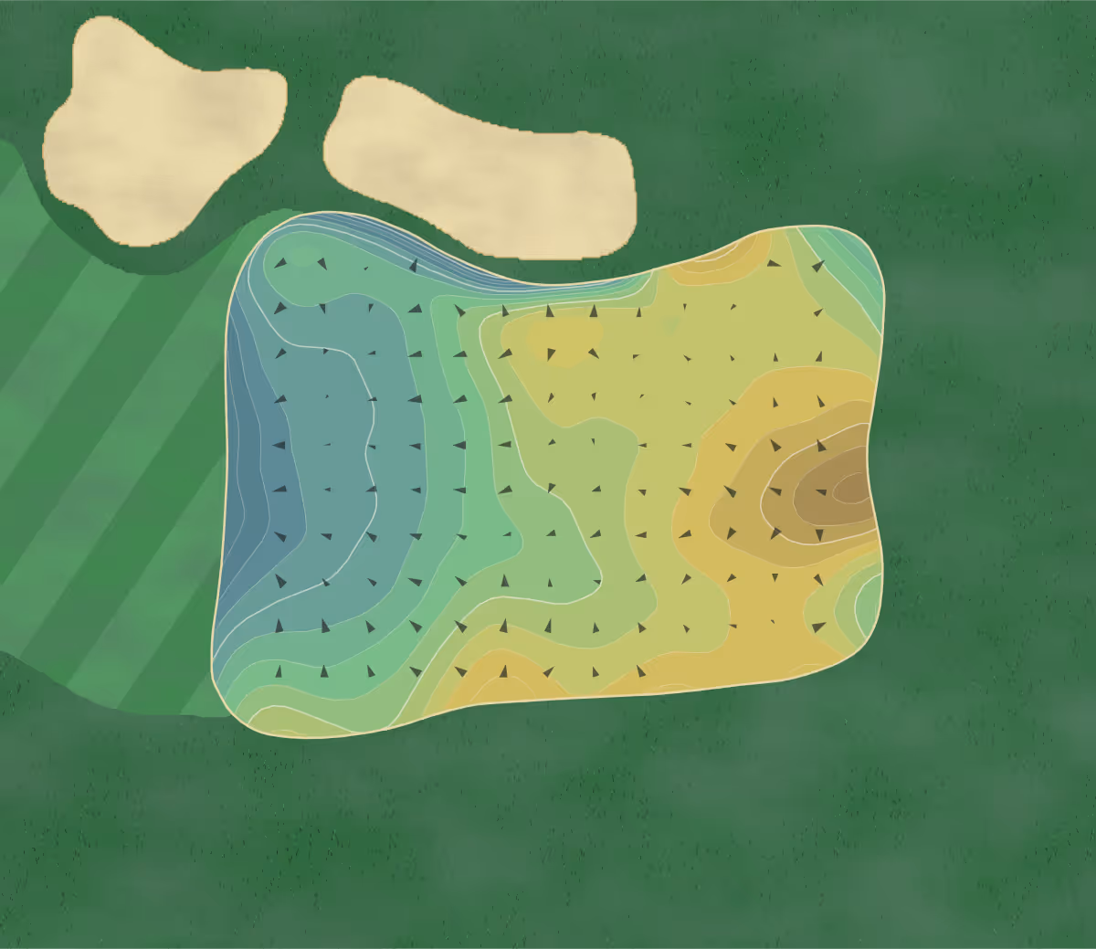 Green contour map of Mountain Ridge in West Caldwell, New Jersey — 410 elevation contours at a 3-inch interval with fall-line arrows, traced from 1-meter lidar