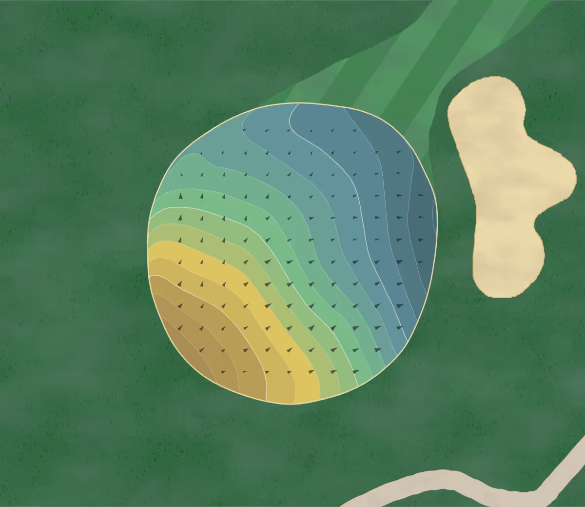 Green contour map of Mountain View in West Jordan, Utah — 169 elevation contours at a 3-inch interval with fall-line arrows, traced from 1-meter lidar