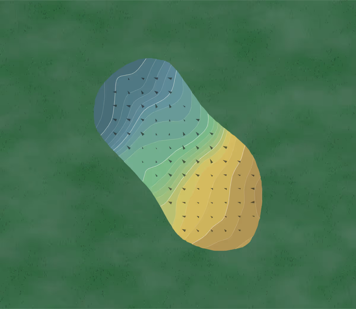 Green contour map of Mountain View Golf Club @ Ft. Huachuca MountainView Golf Club @ Ft. Huachuca in Fort Huachuca, Arizona — 233 elevation contours at a 3-inch interval with fall-line arrows, traced from 1-meter lidar