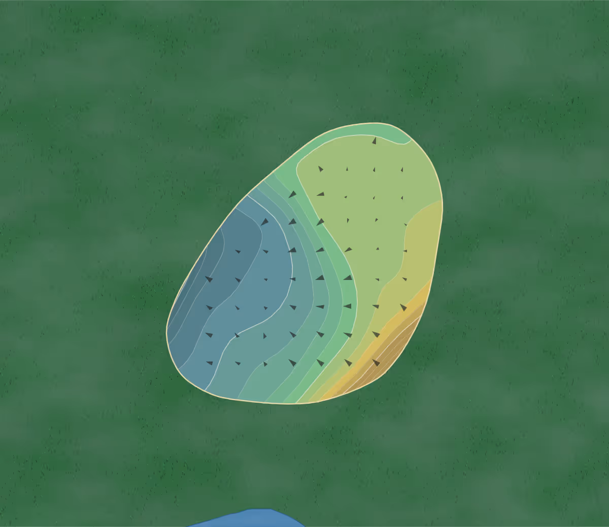 Green contour map of Mystic Oak in Waterloo, Illinois — 111 elevation contours at a 3-inch interval with fall-line arrows, traced from 1-meter lidar
