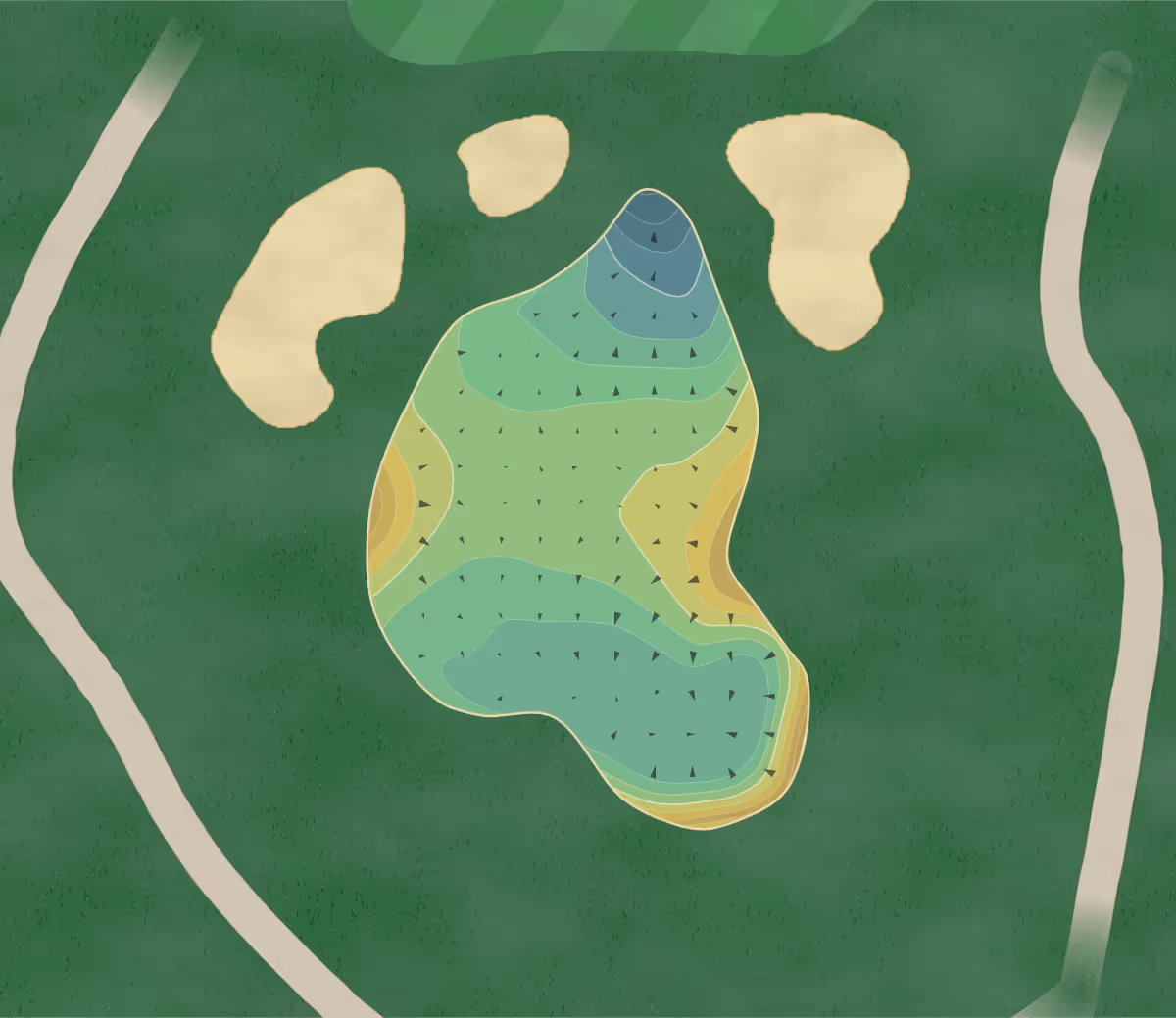 Green contour map of Nakoma in Madison, Wisconsin — 193 elevation contours at a 3-inch interval with fall-line arrows, traced from 1-meter lidar