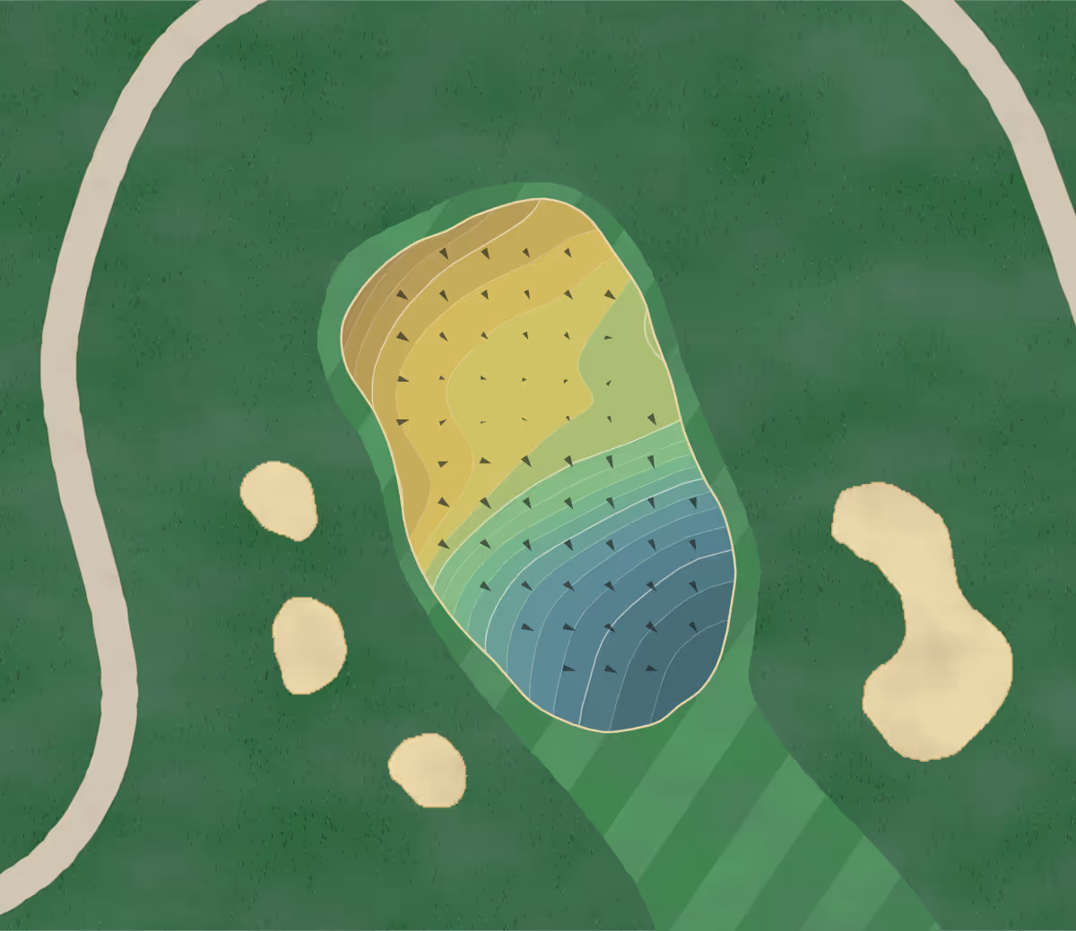 Green contour map of Nashua CC in Nashua, New Hampshire — 165 elevation contours at a 3-inch interval with fall-line arrows, traced from 1-meter lidar