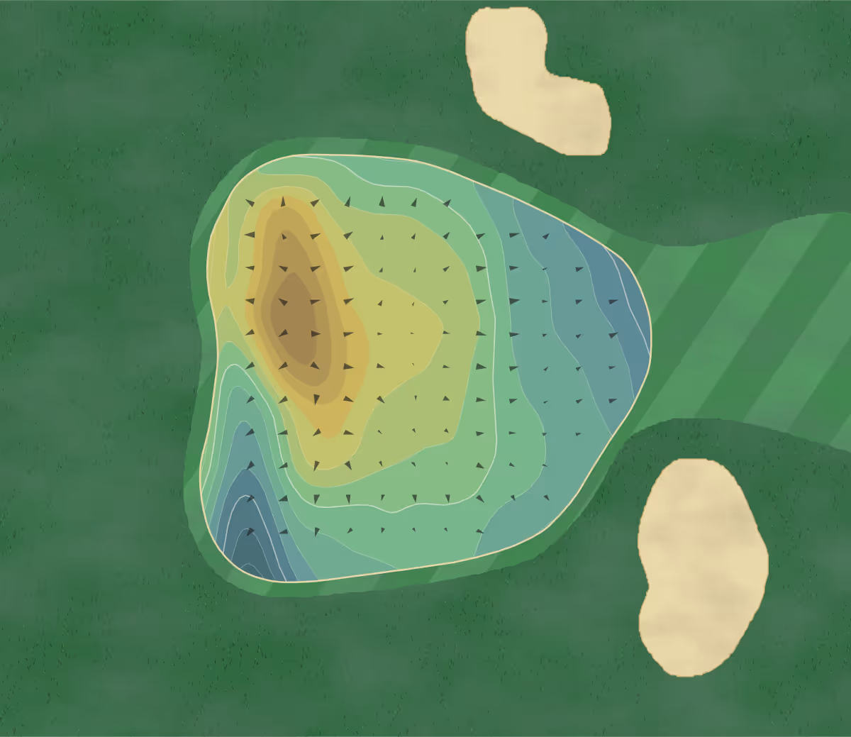 Green contour map of Nassau CC in Glen Cove, New York — 187 elevation contours at a 3-inch interval with fall-line arrows, traced from 1-meter lidar