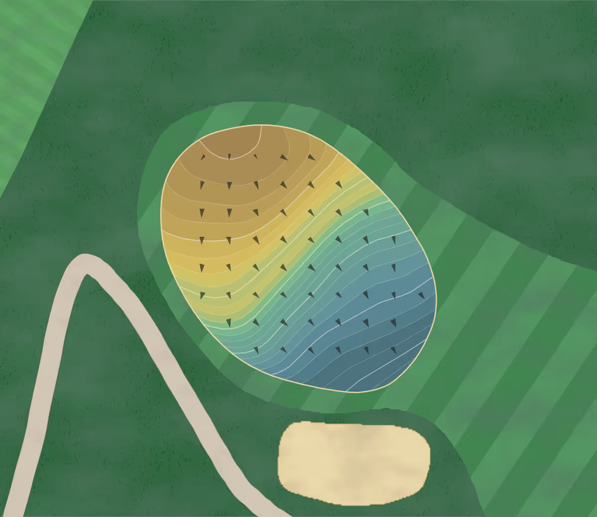 Green contour map of Neshaminy Valley in Jamison, Pennsylvania — 266 elevation contours at a 3-inch interval with fall-line arrows, traced from 1-meter lidar