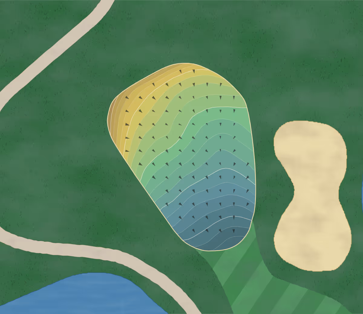 Green contour map of Nettle Creek in Morris, Illinois — 233 elevation contours at a 3-inch interval with fall-line arrows, traced from 1-meter lidar