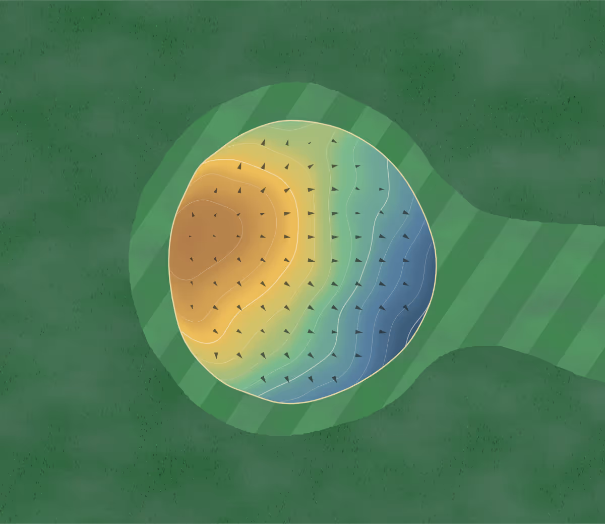 Green contour map of Newaukum Gc in Chehalis, Washington — 118 elevation contours at a 3-inch interval with fall-line arrows, traced from 1-meter lidar