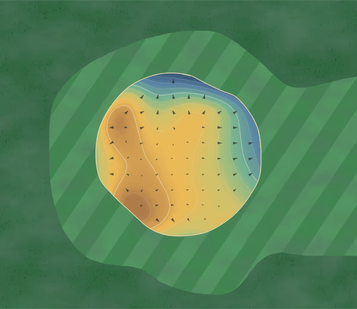 Green contour map of Newell in Newell, South Dakota — 61 elevation contours at a 3-inch interval with fall-line arrows, traced from 1-meter lidar