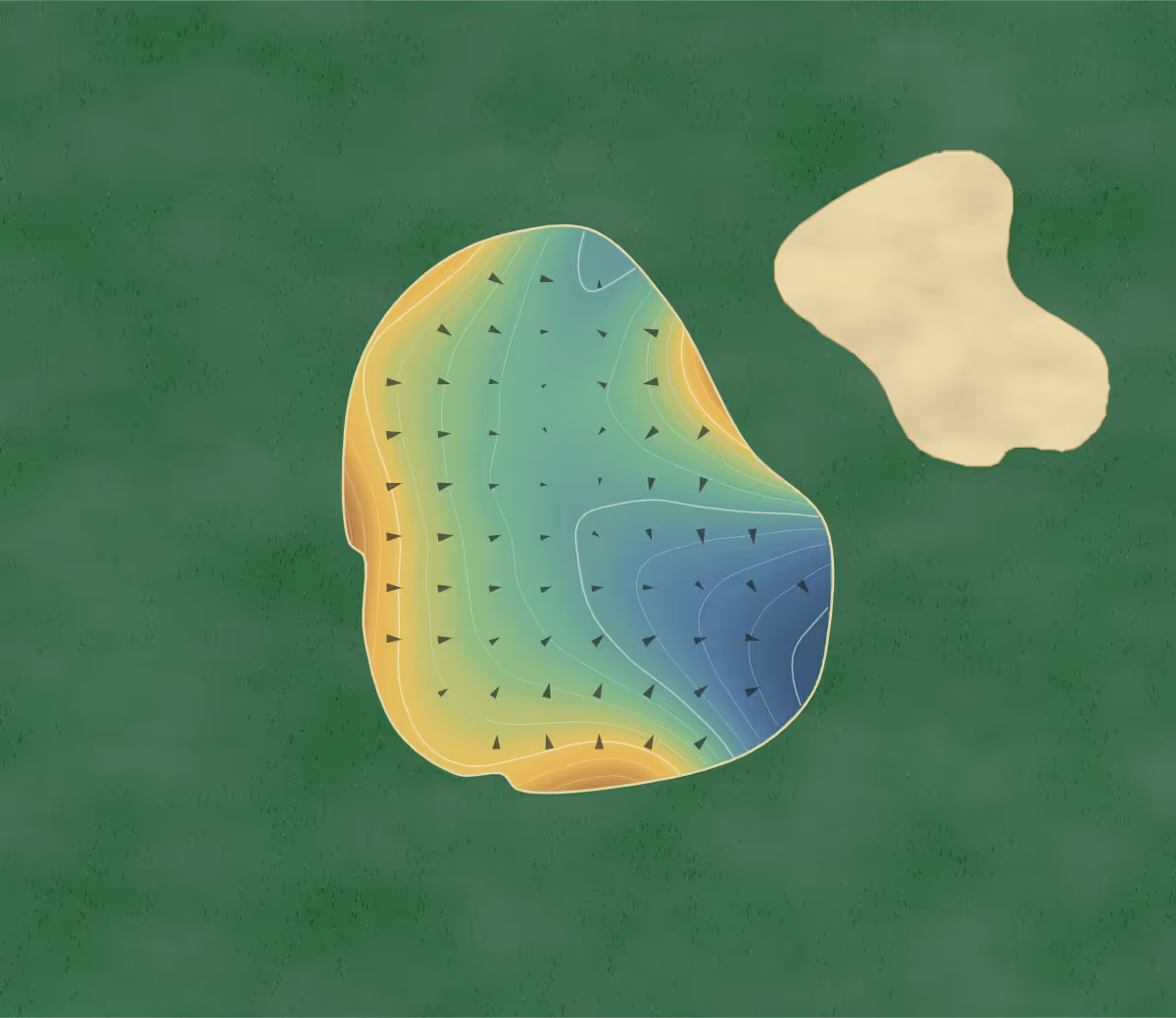 Green contour map of Newport News GC in Newport News, Virginia: 167 elevation contours at a 3-inch interval with fall-line arrows, traced from 1-meter lidar