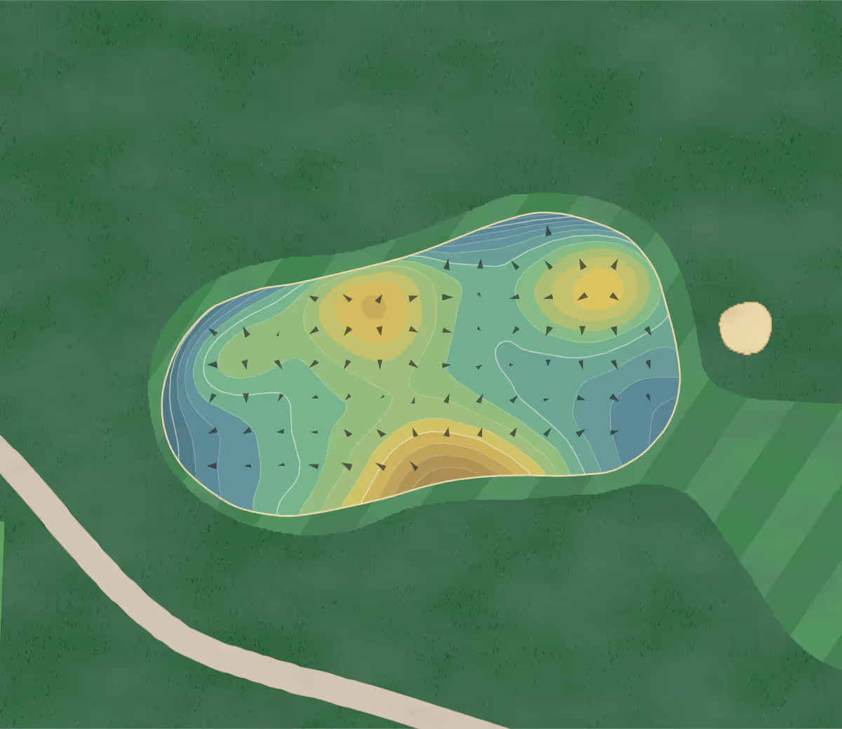 Green contour map of Newton Commonwealth in Newton, Massachusetts — 247 elevation contours at a 3-inch interval with fall-line arrows, traced from 1-meter lidar