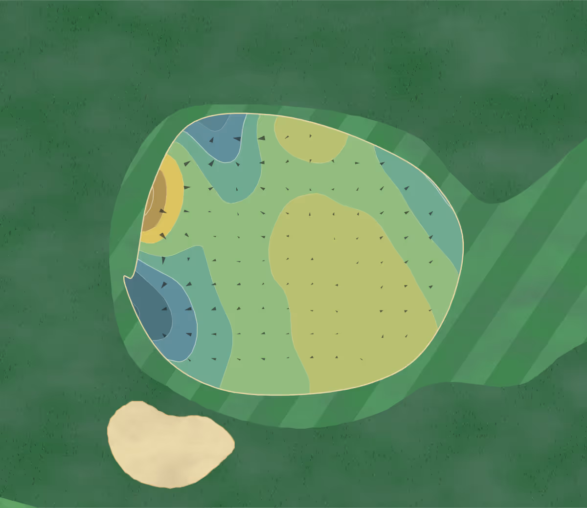 Green contour map of Nibley Park in Salt Lake City, Utah — 63 elevation contours at a 3-inch interval with fall-line arrows, traced from 1-meter lidar