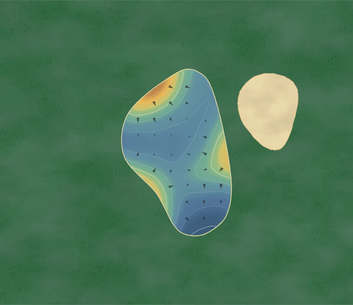 Green contour map of Nine Hole in Jonesboro, Georgia: 66 elevation contours at a 3-inch interval with fall-line arrows, traced from 1-meter lidar