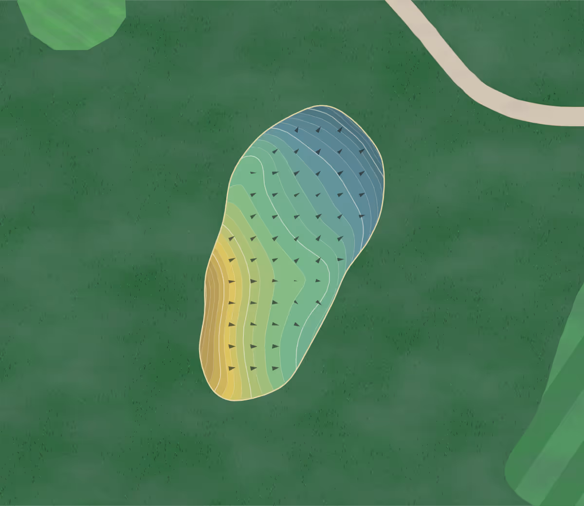 Green contour map of Nippo Lake in Barrington, New Hampshire — 214 elevation contours at a 3-inch interval with fall-line arrows, traced from 1-meter lidar