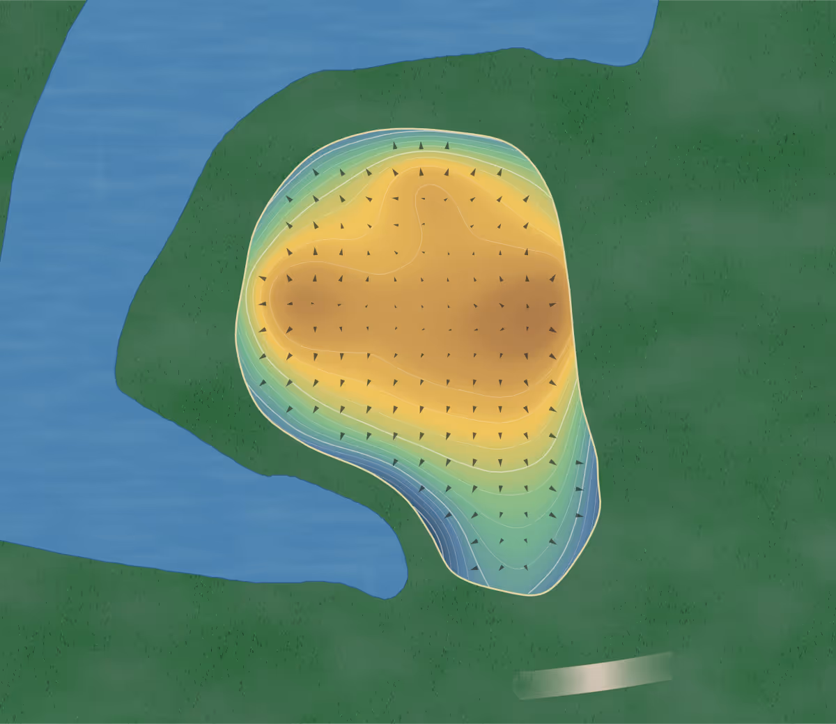 Green contour map of North Bend in North Bend, Nebraska — 200 elevation contours at a 3-inch interval with fall-line arrows, traced from 1-meter lidar