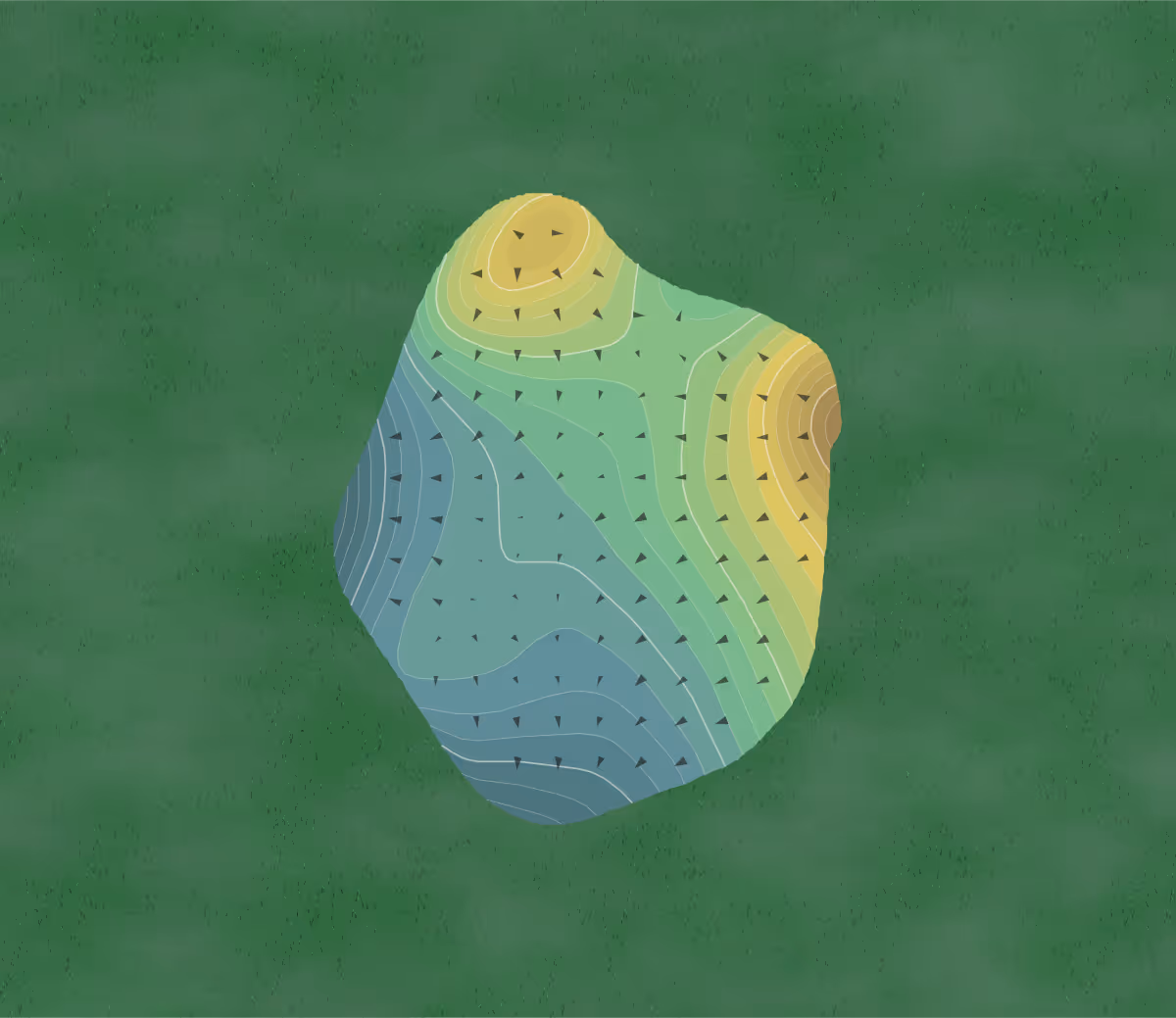Green contour map of North Jersey in Wayne, New Jersey — 21 elevation contours at a 3-inch interval with fall-line arrows, traced from 1-meter lidar