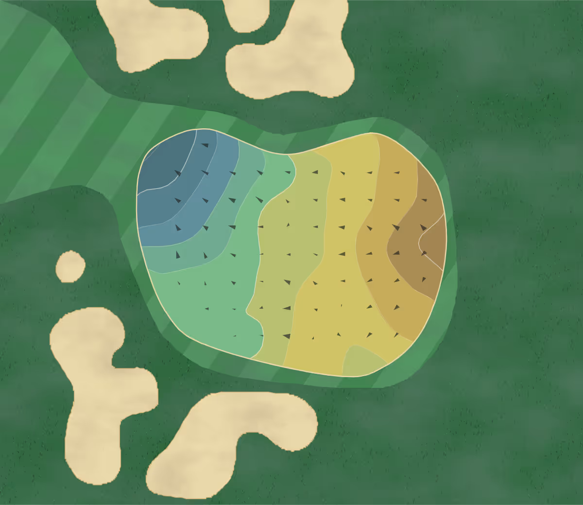 Green contour map of North Shore in Mequon, Wisconsin — 79 elevation contours at a 3-inch interval with fall-line arrows, traced from 1-meter lidar
