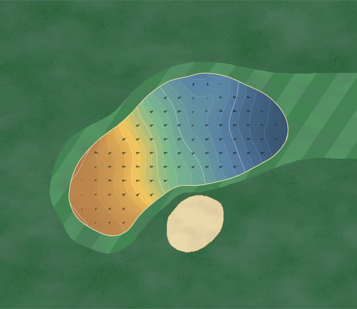 Green contour map of Northfield GC in Northfield, Minnesota: 191 elevation contours at a 3-inch interval with fall-line arrows, traced from 1-meter lidar