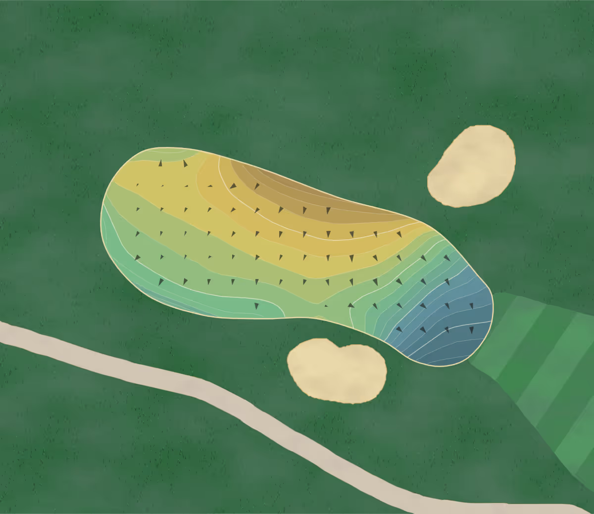 Green contour map of Northgate in Houston, Texas — 193 elevation contours at a 3-inch interval with fall-line arrows, traced from 1-meter lidar